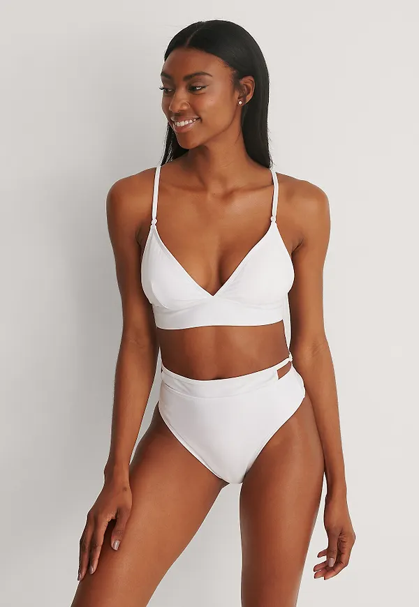 NA-KD Swimwear Recycled Bikinitrosa Med Knytdetalj - White