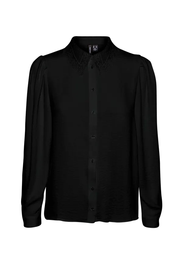 Vero Moda - Skjorta vmWigga L/S Collar Shirt - Svart