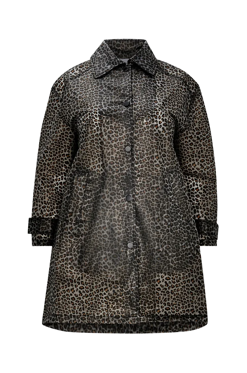 La Redoute - Vaxad, leopardmönstrad jacka i lång modell - Multi