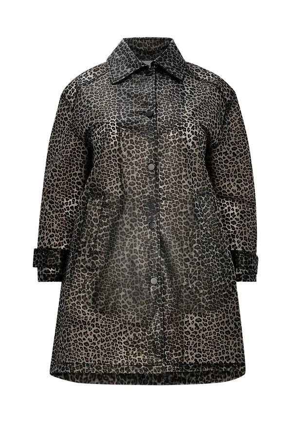 La Redoute - Vaxad, leopardmönstrad jacka i lång modell - Multi