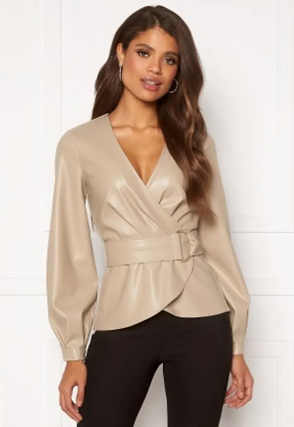 Chiara Forthi Rivalta faux leather buckle top Light beige 44