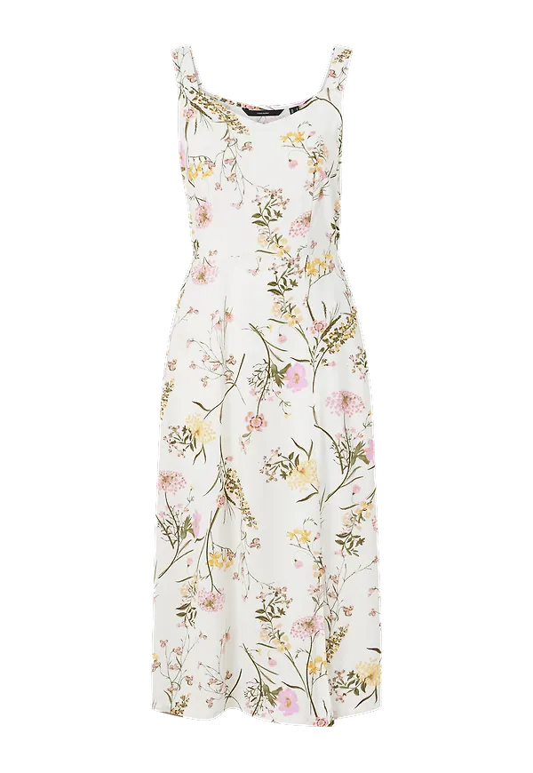 Vero Moda - Klänning vmEasy Strap Calf Dress Wvn - Vit