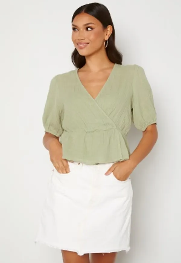 VERO MODA Petrine S/S Wrap Top Desert Sage XS