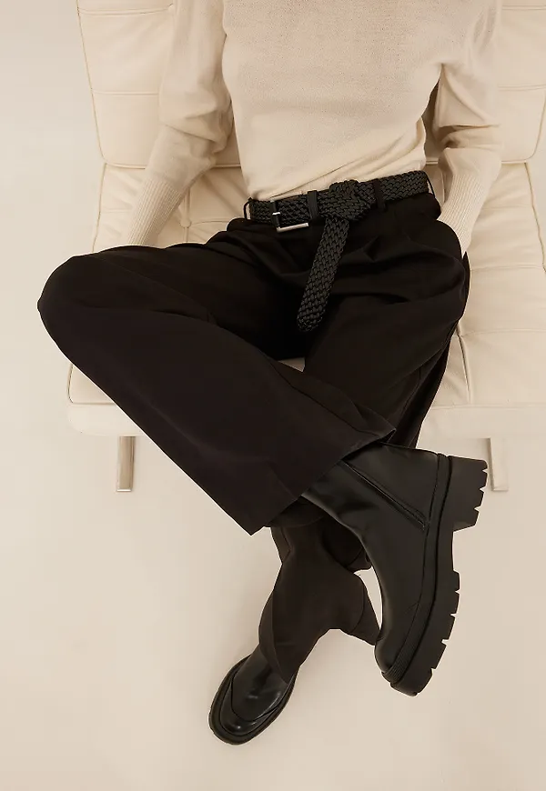 NA-KD Shoes Vristhöga boots med detalj - Black