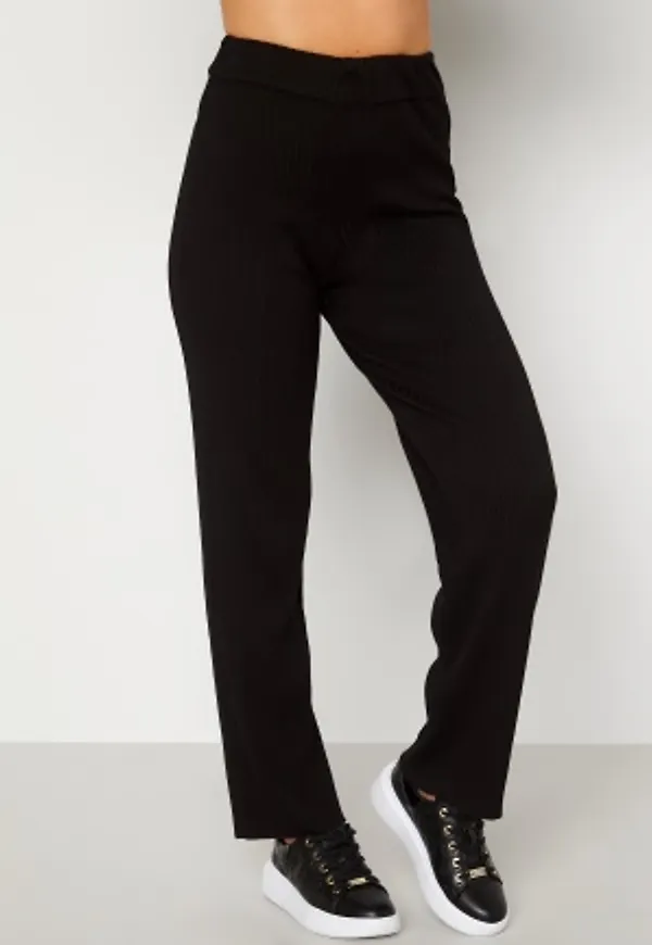 BUBBLEROOM Marah knitted long trousers Black S