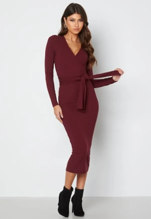 BUBBLEROOM Ines jersey dress Wine-red M