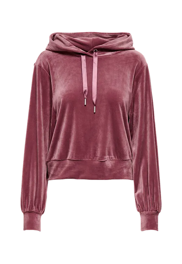 Only - Velourtröja onlLaya L/S Hood Velvet Swt - Lila