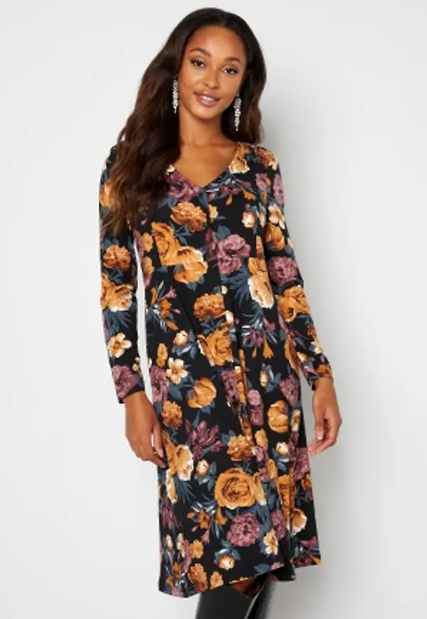 Happy Holly Cilla dress Black / Patterned 36/38