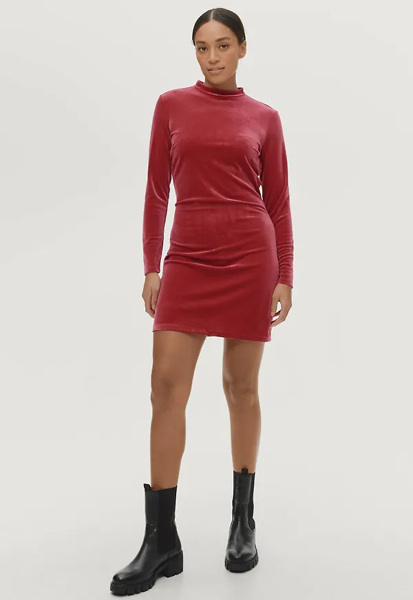 Vila - Klänning viOelle Fitted L/S Dress - Röd