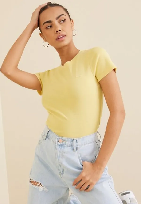 Levi's Ss Rib Baby Tee T-shirts Yellow/Orange