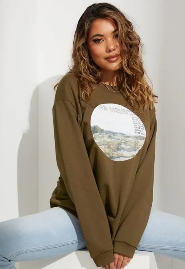 Envii Enniebuhr Ls Tee Print 5302 Sweatshirts Teak