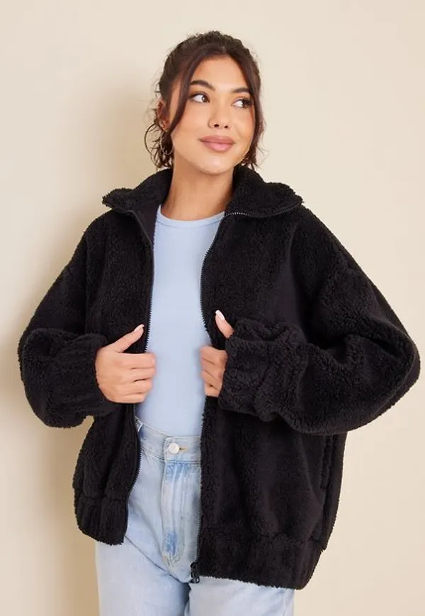 NLY Trend Cozy Teddy Jacket Faux Fur Svart