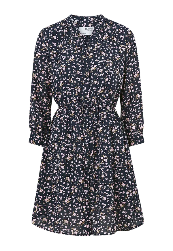 Selected FEMME - Klänning slfDamina 7/8 AOP Dress - Blå