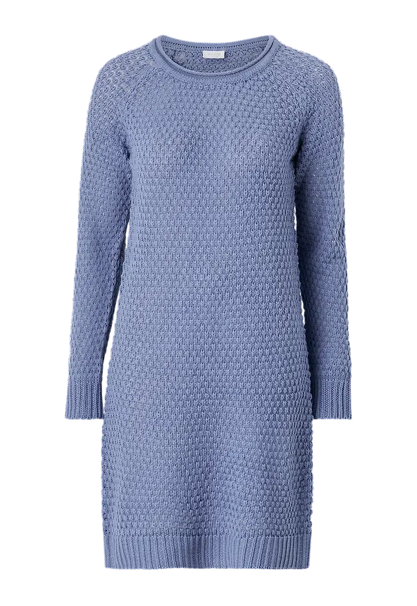 Vila - Stickad klänning viLiomy L/S O-neck Knit Dress - Blå