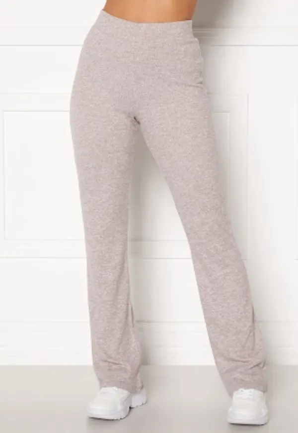 BUBBLEROOM Ilse rib trousers Light grey melange XS