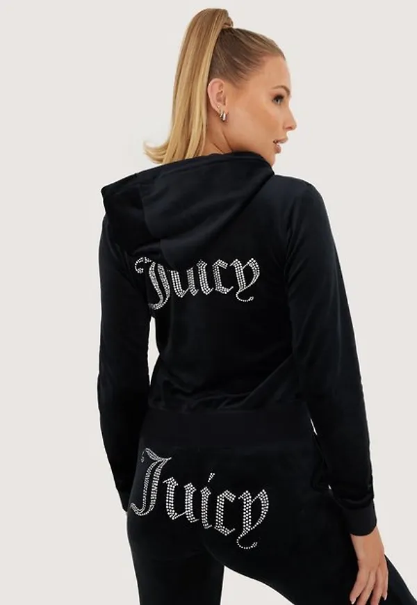 Juicy Couture Robertson Diamante Hoodie Hoodies Black