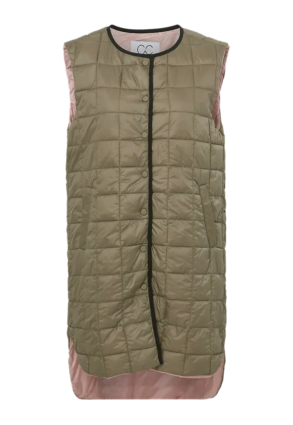 Coster Copenhagen - Väst CC Heart Long Quilted Vest - Grön