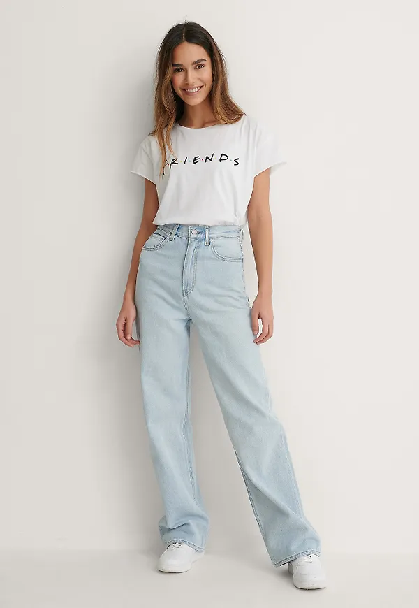Warner Bros. FRIENDS Print Raw Edge Tee - White