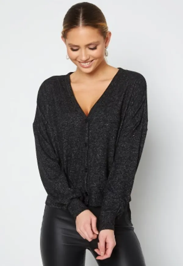 VERO MODA Chill V-Neck Button Cardigan Dark Grey Melange M