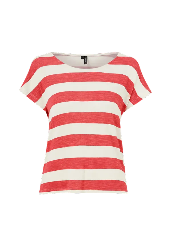 Vero Moda - Topp vmWide Stripe S/L - Röd