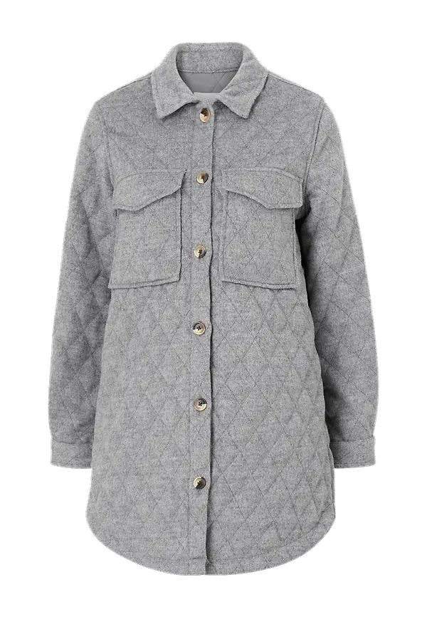 Object - Jacka objVera Owen Long Quilt Jacket - Grå