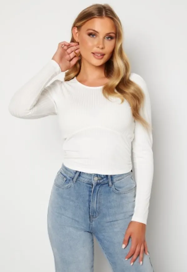 BUBBLEROOM Ilona rib top Offwhite L