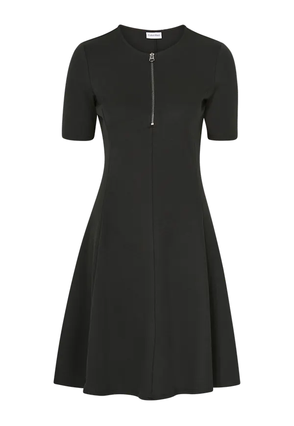 Calvin Klein - Klänning Milano Fit & Flare Zip Dress - Svart