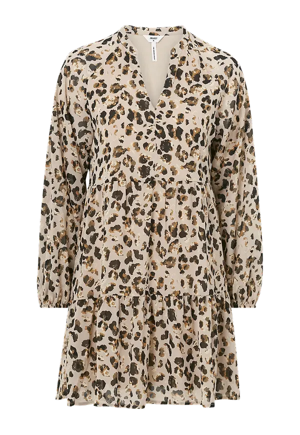 Object - Klänning objMila Gia L/S Dress - Beige