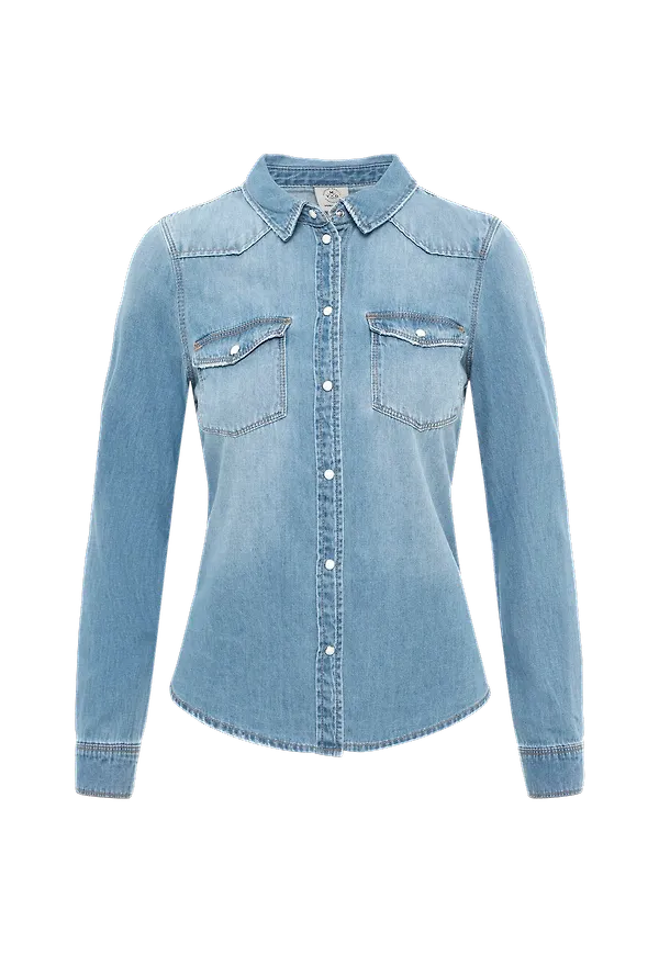 Vero Moda - Jeansskjorta vmMaria LS Dnm Slim Shirt Mix - Blå