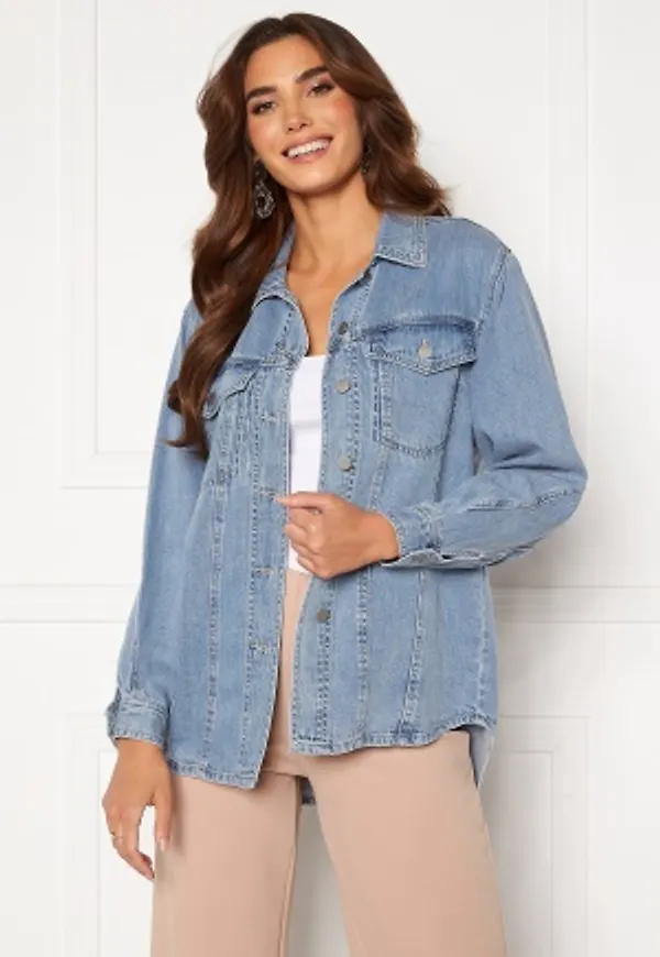 VERO MODA Emery Ls Oversize Denim Shirt Light Blue Denim XS