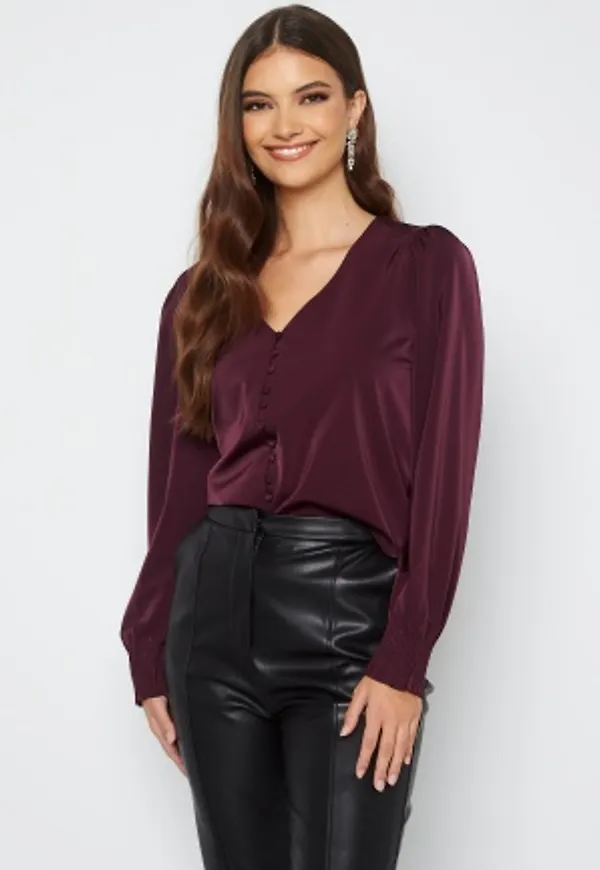 ONLY Saturday LS Neck Top Winetasting L