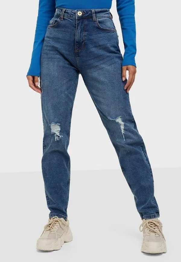 Pieces Pckesia Mom Hw Ank Destroy MB235-Vi Mom Jeans