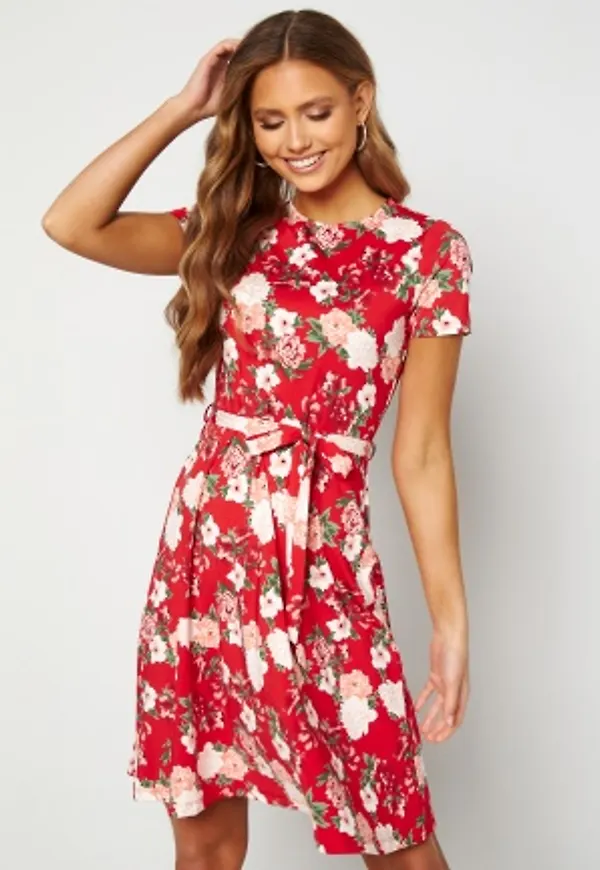 Happy Holly Tova ss dress Red / Patterned 52/54
