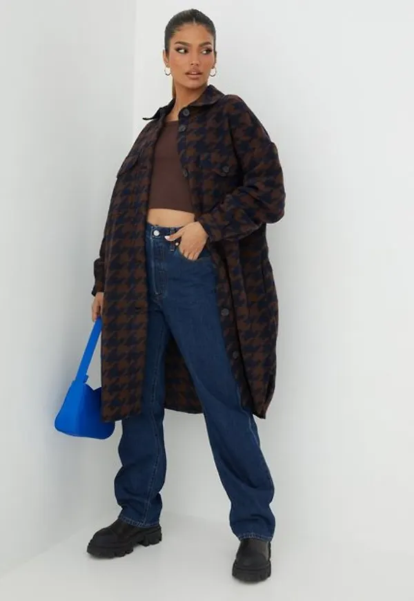 Vero Moda Vmchrissie Long Check Shirt Ga Jackor Emperador Houndstooth