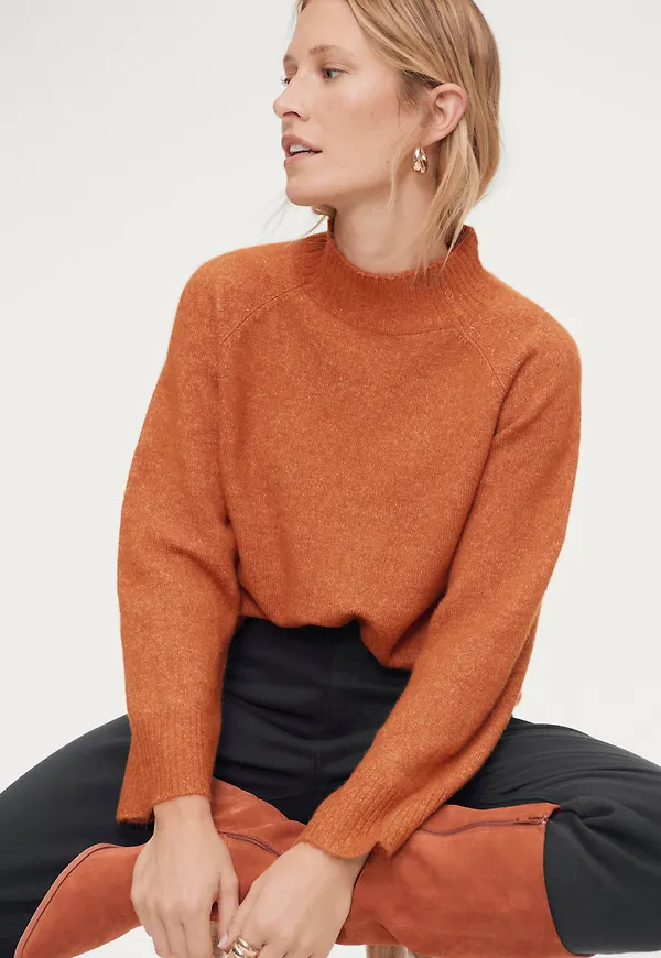 Saint Tropez - Tröja CleoSZ High Neck Pullover - Brun