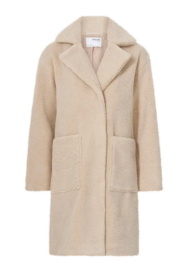 Selected FEMME - Fuskpäls/teddyjacka slfNew Nanna Teddy Jacket - Beige