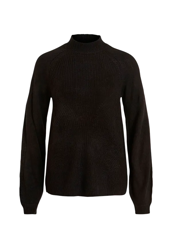 Vila - Tröja viOa Turtleneck L/S Knit Top - Svart