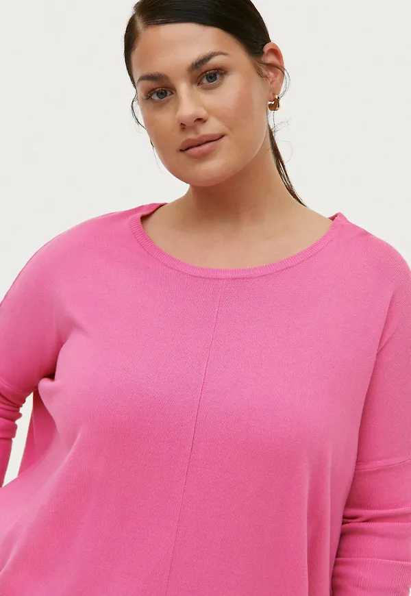 Zizzi - Tunika mCarrie LS Knit Tunic - Rosa