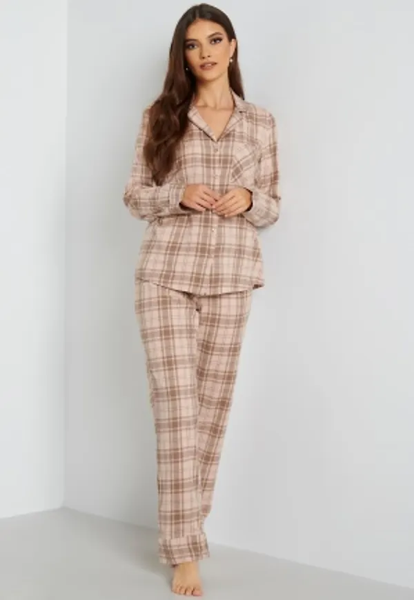 Pieces Era Pyjamas Set Rose Dust Checks M