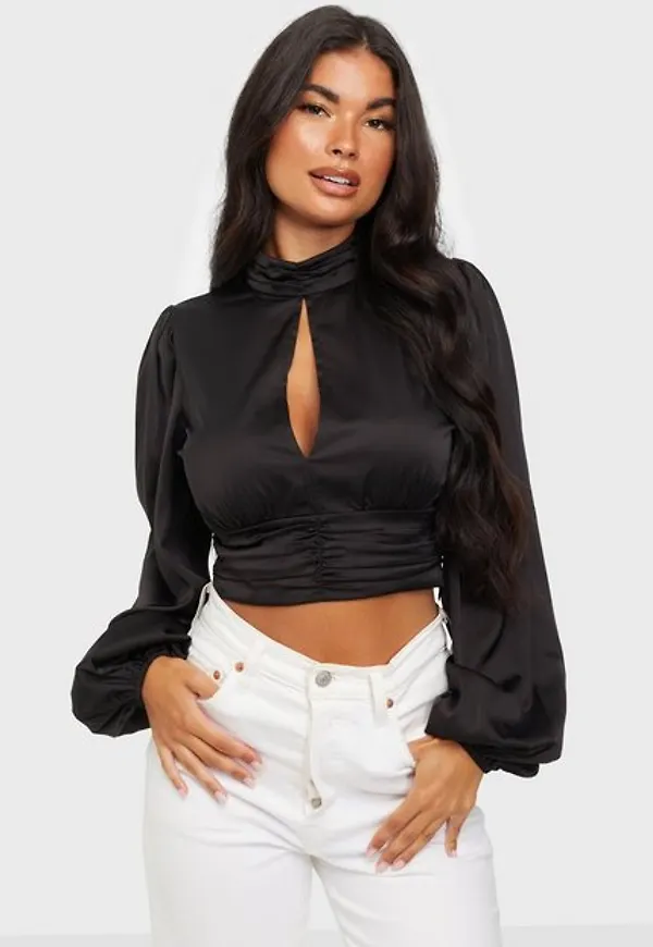 NLY Trend Waist Drape Blouse Blusar & Skjortor Svart