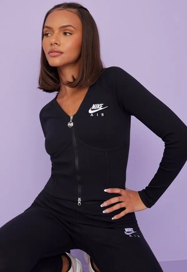 Nike W Nsw Air Rib L/S Zip Crop tops