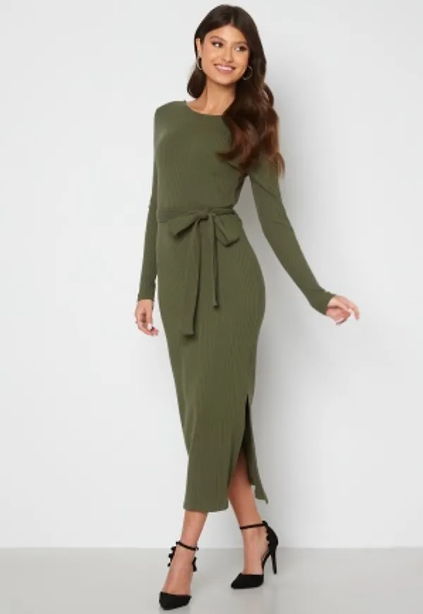 Bubbleroom Care Vanda Rib Dress Green L