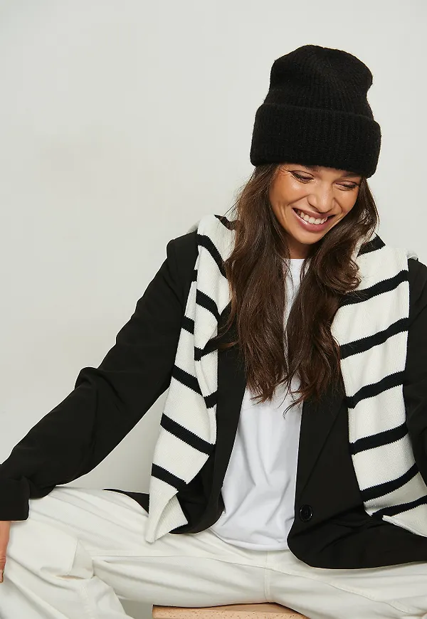 NA-KD Accessories Chunky ullbeanie - Black