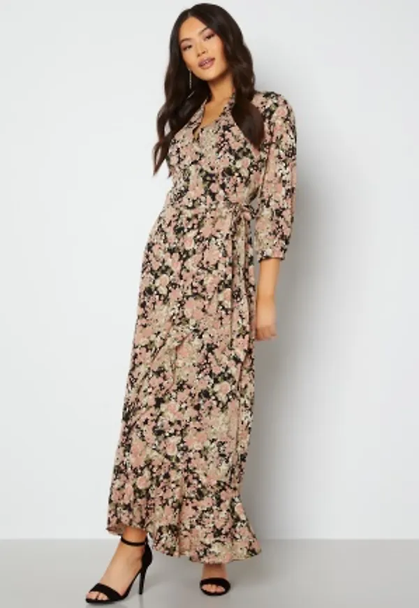 Object Collectors Item Papaya 3/4 Wrap Long Dress Black 42