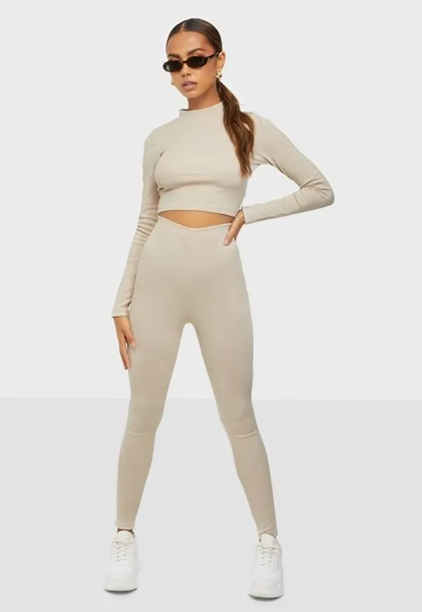 NLY Trend Perfect Crop Set Jumpsuits Greige