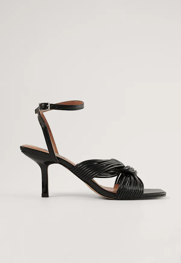 NA-KD Shoes Multistrap Knot Heels - Black
