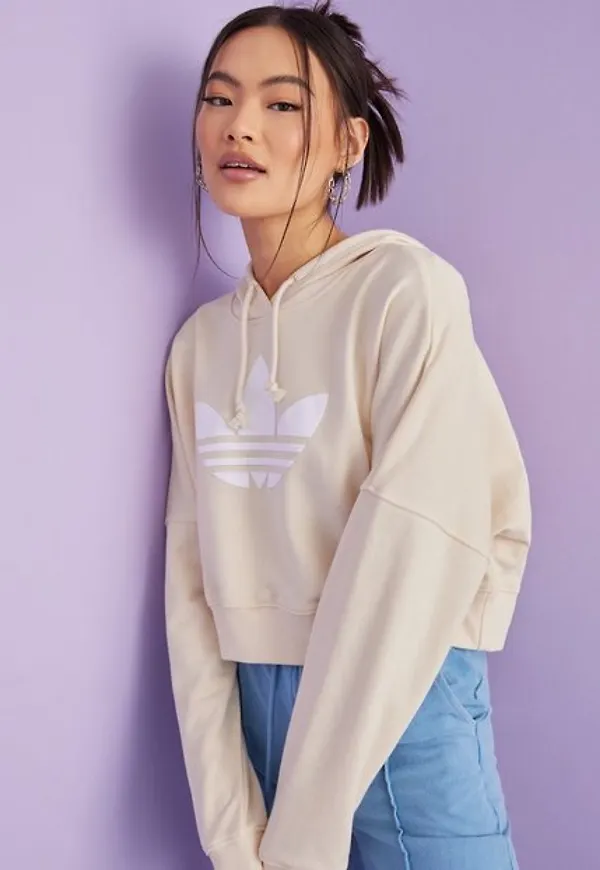 Adidas Originals Cropped Hoodie Tröjor Beige