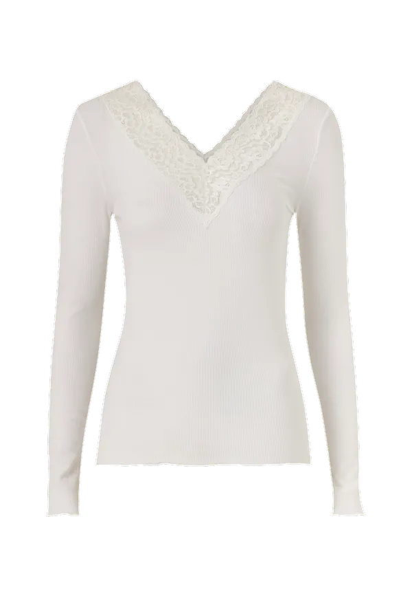 pieces - Topp pcSiri LS Top - Vit