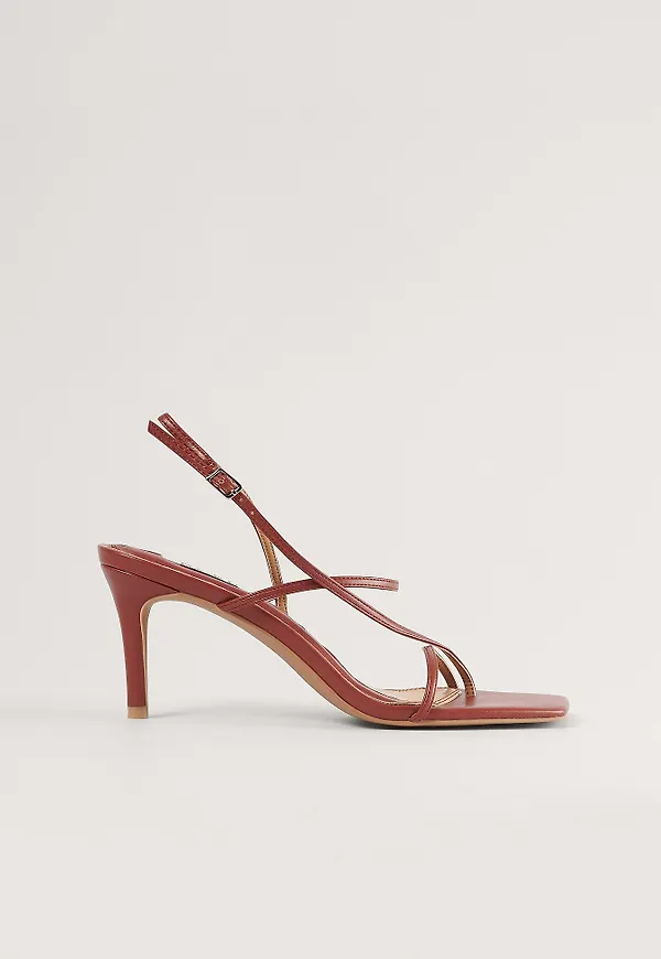 NA-KD Shoes Högklackade Remsandaler - Red
