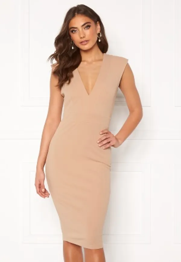 Alexandra Nilsson X Bubbleroom Power shoulder dress Beige 40